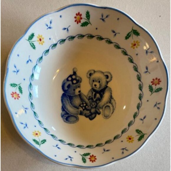 Vintage Teddy and Honey Plate and Bowl Set Made In Japan By Nikko - Picture 2 of 7